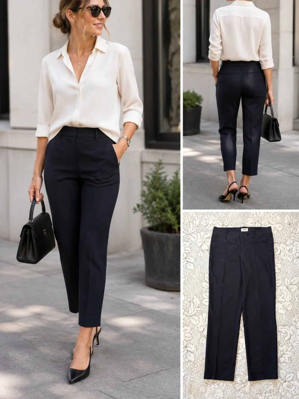 Helmut Lang Wool Blend Ankle Crop Pants Tailored Trousers Front Crease Seam~ 4🧡